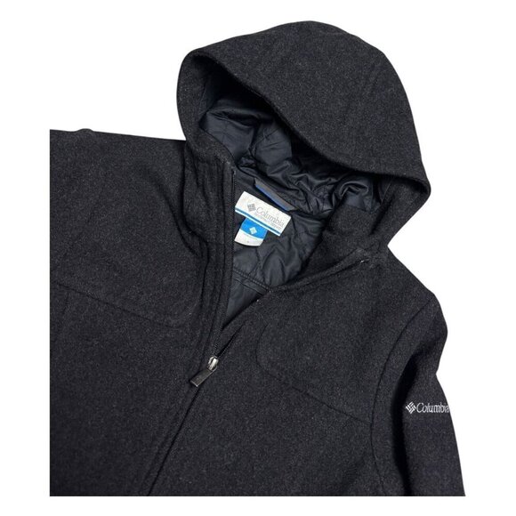 COLUMBIA RECYCLED WOOL Outdoor Winter Parka Ski Hooded Coat Jacket Womens Small - Picture 4 of 7